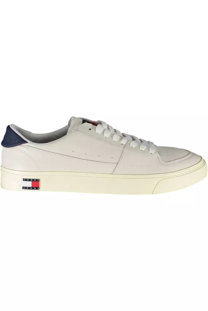 White Leather Men Sneaker - SEHABRANDS