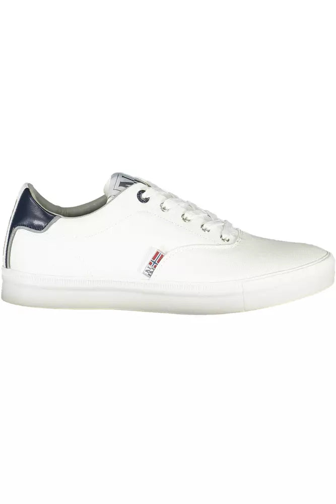 White Polyester Men Sneaker - SEHABRANDS