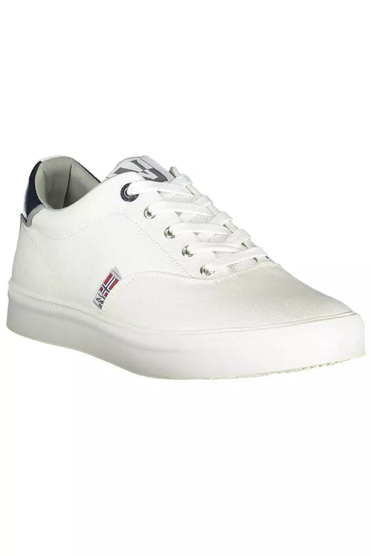 White Polyester Men Sneaker - SEHABRANDS