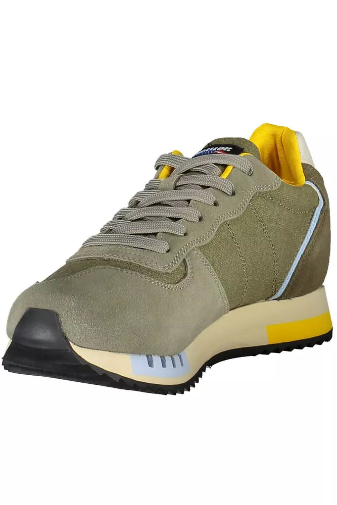 Green Leather Men Sneaker - SEHABRANDS