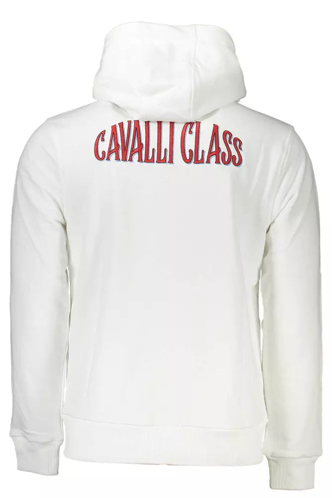 Cavalli Class White Cotton Men Sweatshirt