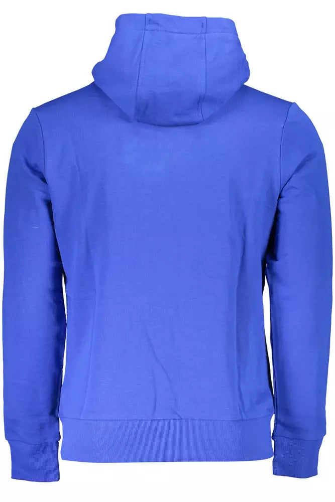 Chic Blue Embroidered Hooded Sweatshirt - SEHABRANDS