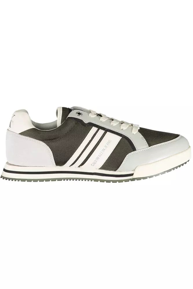 Green Polyester Men Sneaker - SEHABRANDS