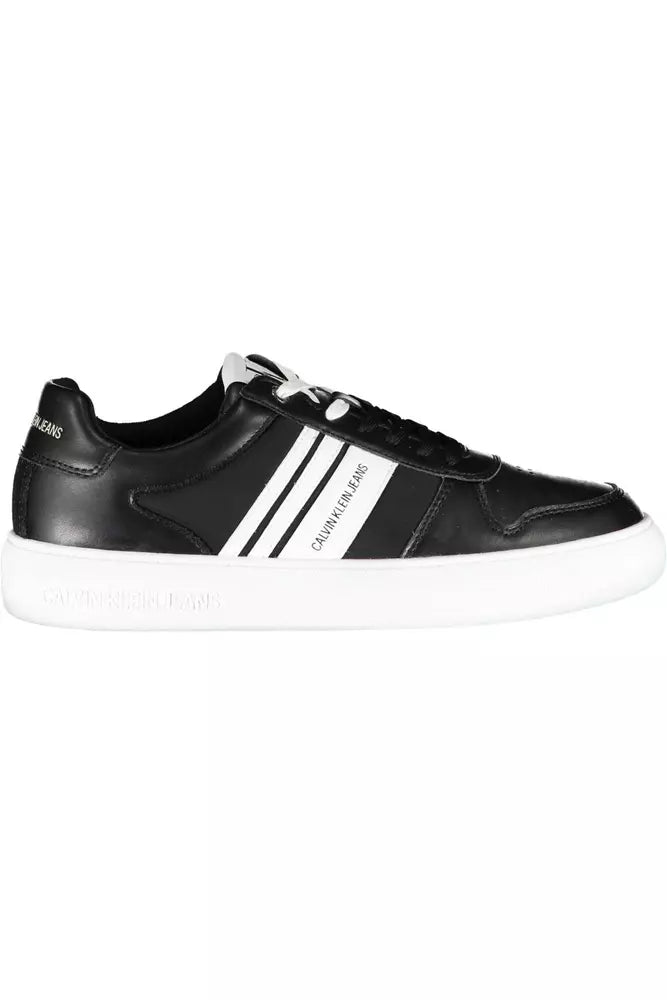 Black Polyester Men Sneaker - SEHABRANDS