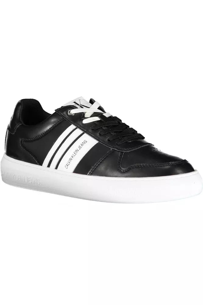 Black Polyester Men Sneaker - SEHABRANDS