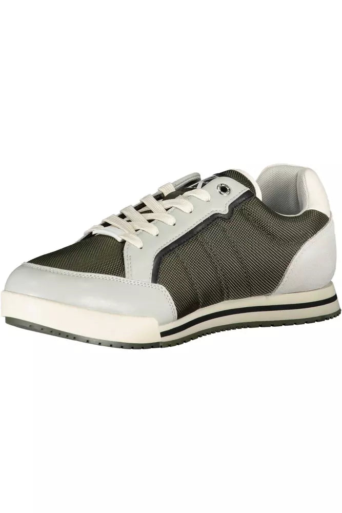 Green Polyester Men Sneaker - SEHABRANDS