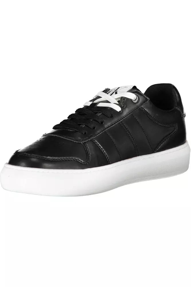 Black Polyester Men Sneaker - SEHABRANDS