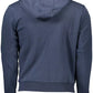 Chic Blue Hooded Zip Sweatshirt - Embroidered Detail - SEHABRANDS