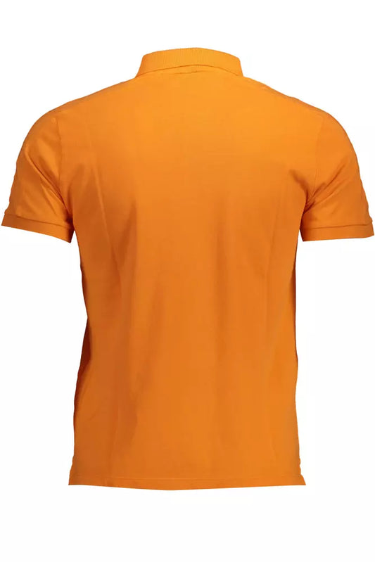 Orange Cotton Men Polo Shirt - SEHABRANDS