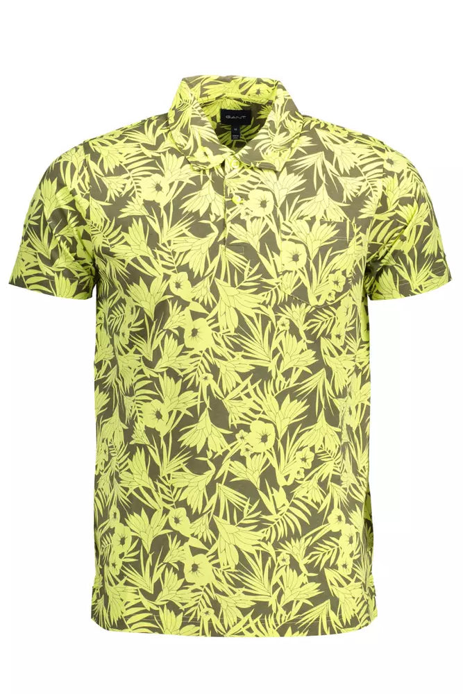 Yellow Cotton Men Polo Shirt - SEHABRANDS