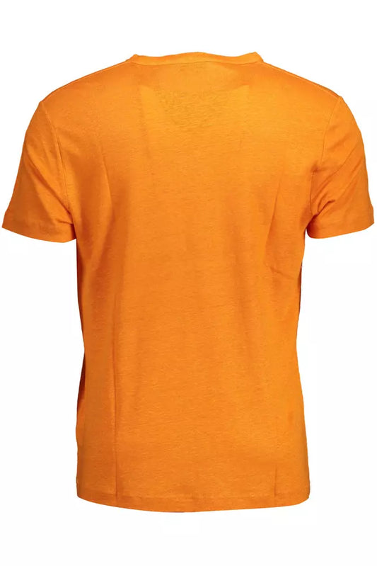 Orange Linen Men T-Shirt - SEHABRANDS