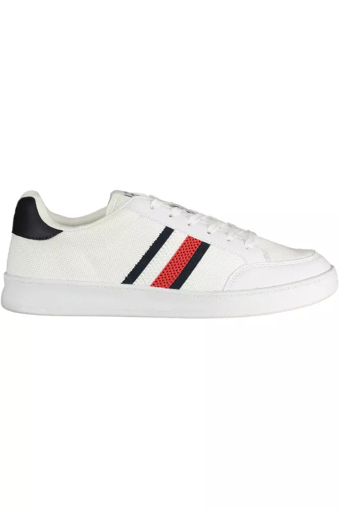 White Polyester Men Sneaker - SEHABRANDS