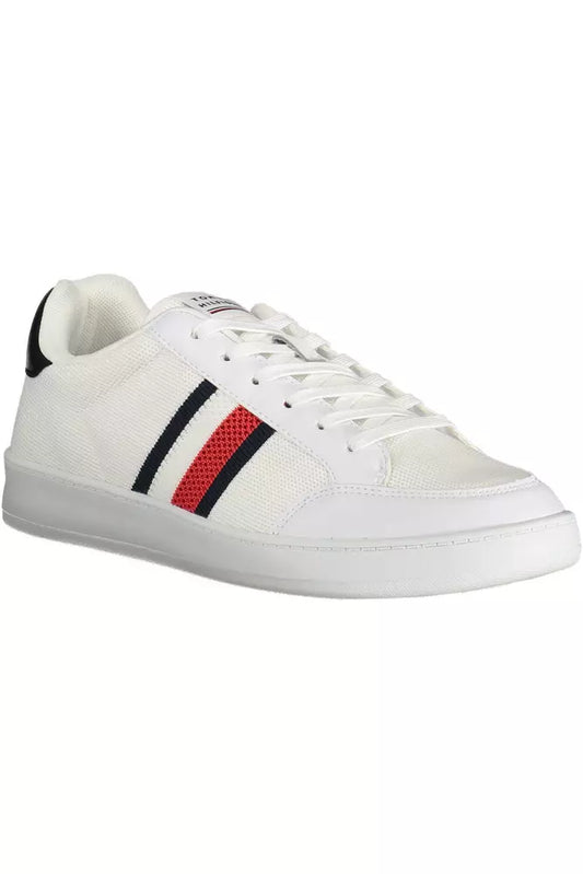 White Polyester Men Sneaker - SEHABRANDS