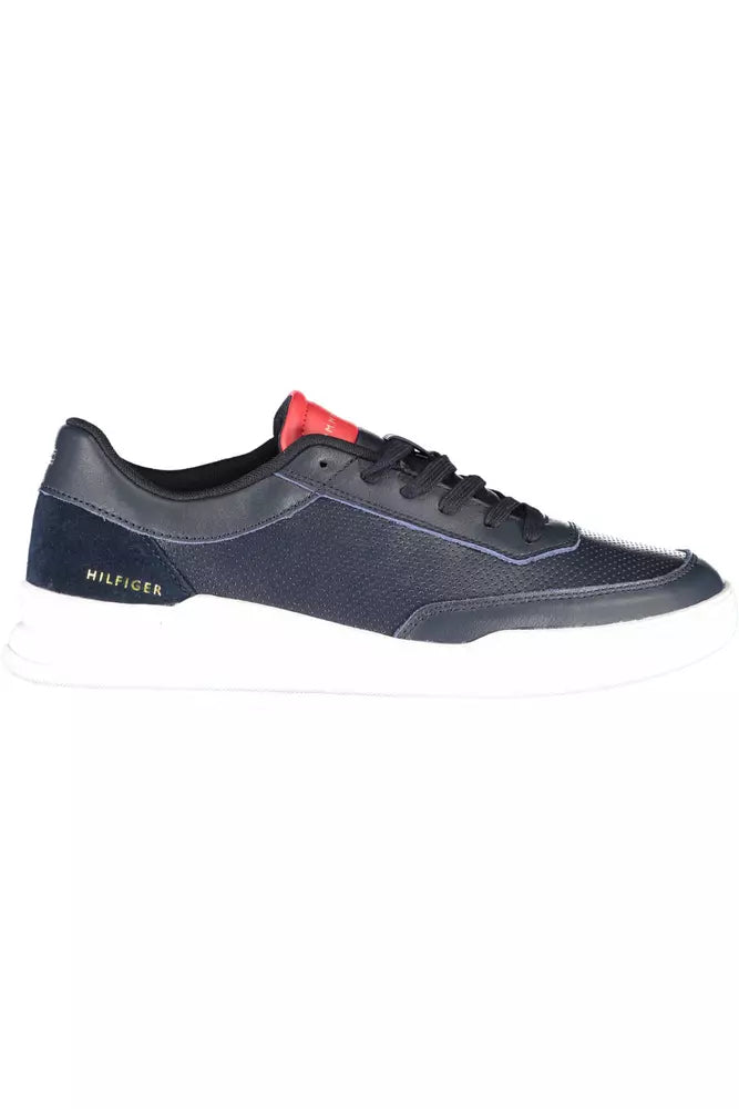 Blue Leather Men Sneaker - SEHABRANDS