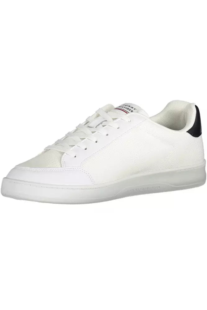 White Polyester Men Sneaker - SEHABRANDS