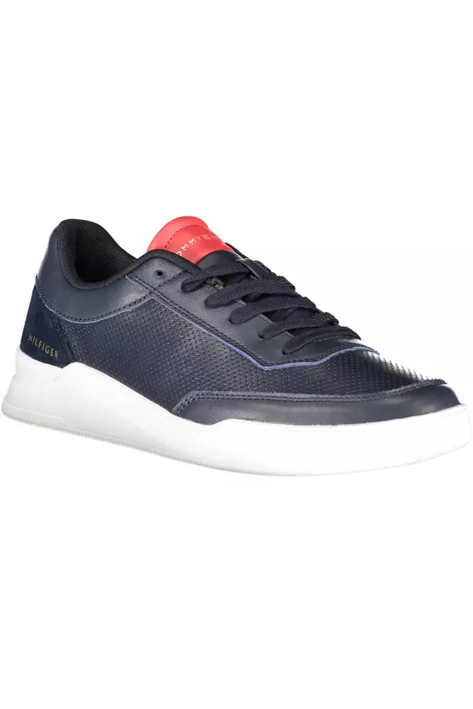 Blue Leather Men Sneaker - SEHABRANDS