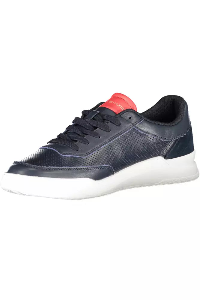 Blue Leather Men Sneaker - SEHABRANDS