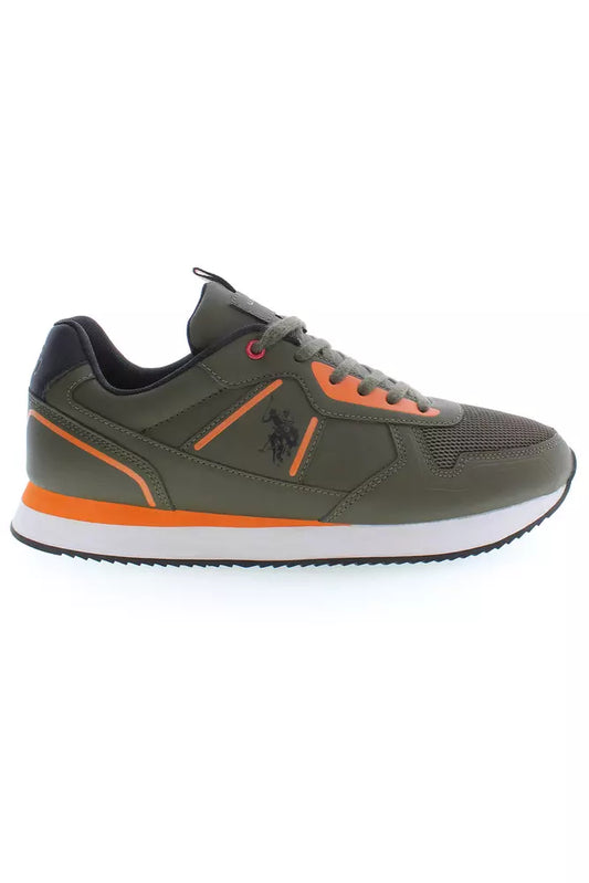 Green Polyester Men Sneaker - SEHABRANDS