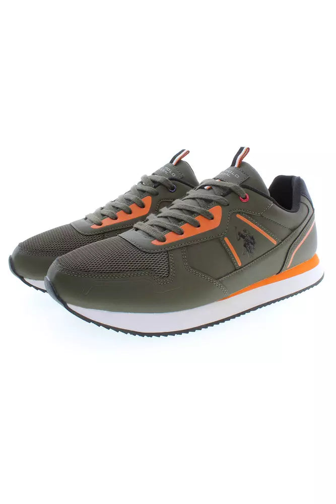 Green Polyester Men Sneaker - SEHABRANDS