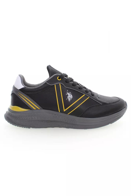 Black Polyester Men Sneaker - SEHABRANDS