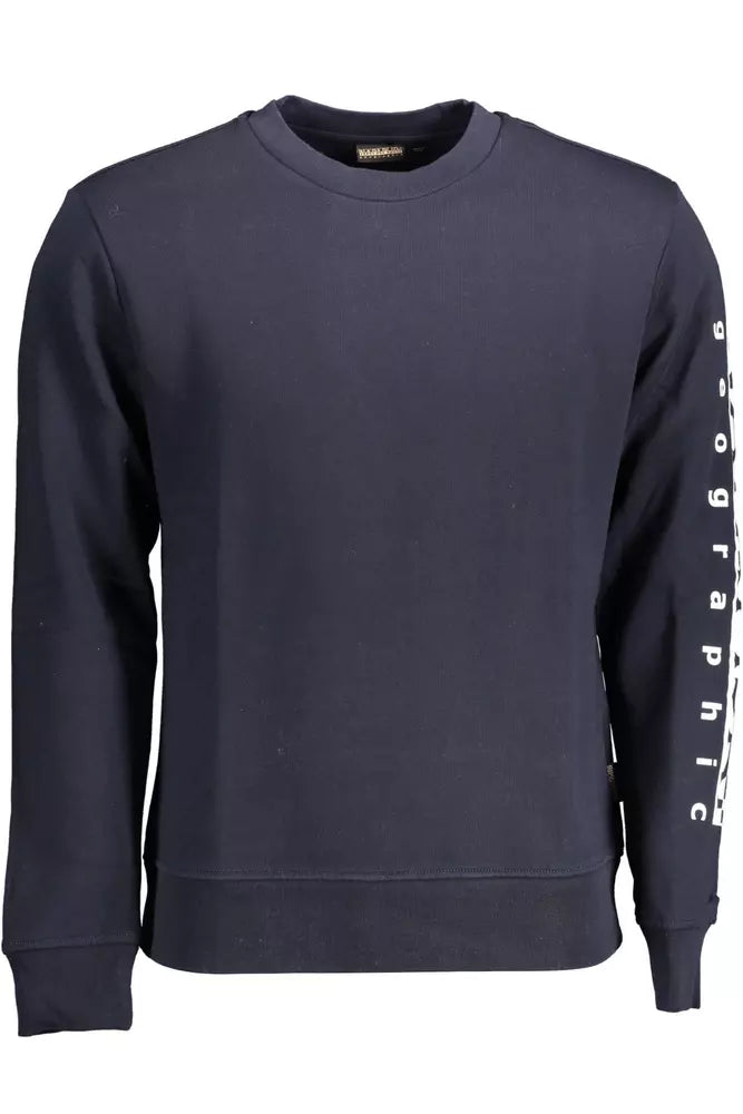 Blue Cotton Men Sweater - SEHABRANDS