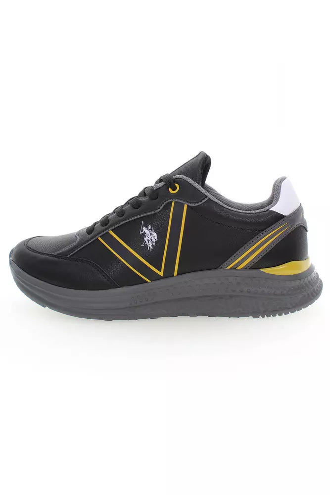 Black Polyester Men Sneaker - SEHABRANDS