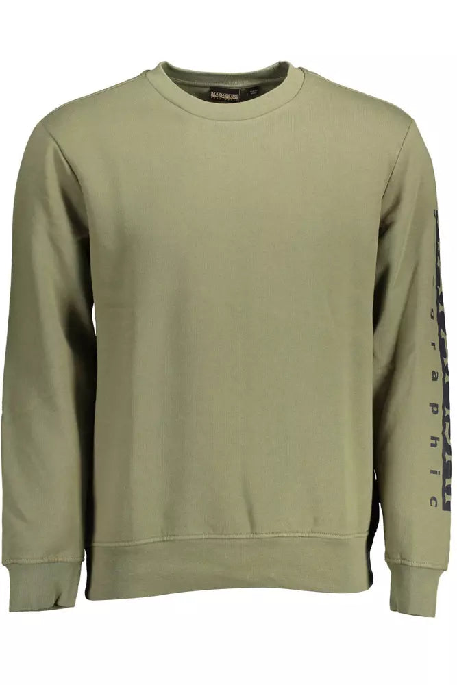 Green Cotton Men Sweater - SEHABRANDS