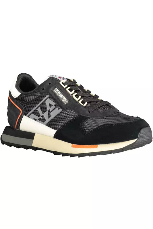 Black Leather Men Sneaker - SEHABRANDS