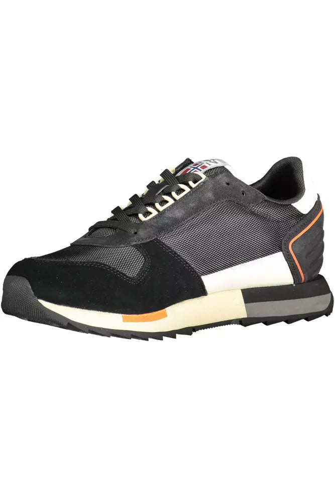 Black Leather Men Sneaker - SEHABRANDS