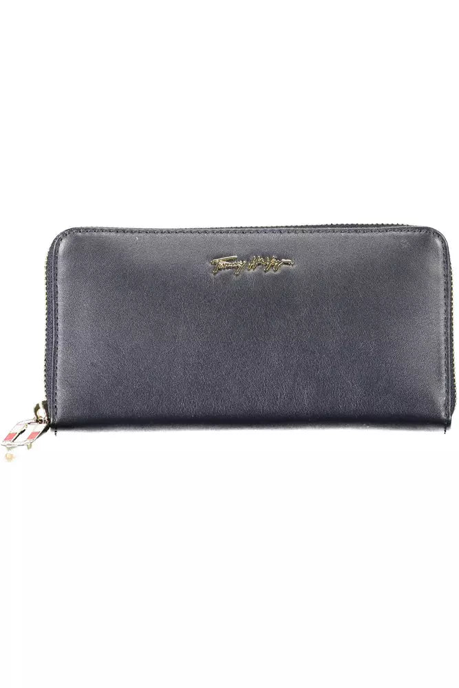 Blue Leather Women Wallet - SEHABRANDS