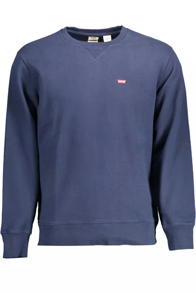 Blue Cotton Men Sweater - SEHABRANDS