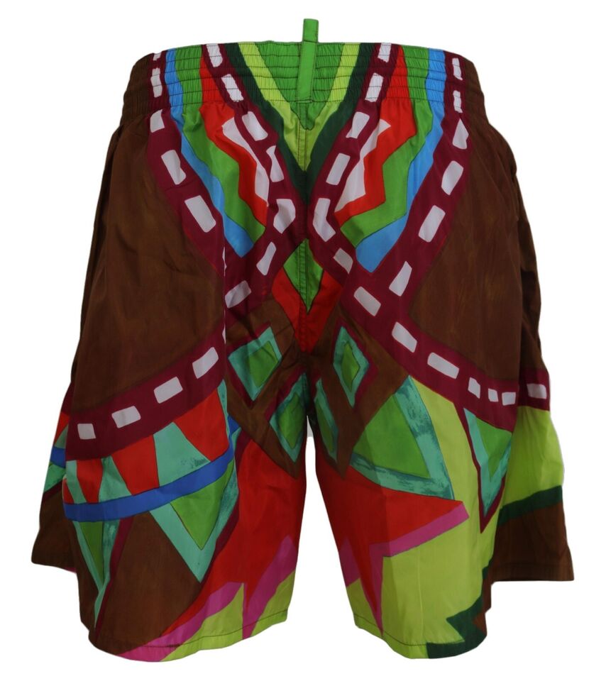 Multicolor Print Swim Shorts Boxer Style - SEHABRANDS