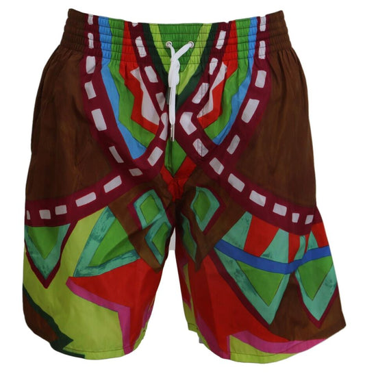 Multicolor Print Swim Shorts Boxer Style - SEHABRANDS