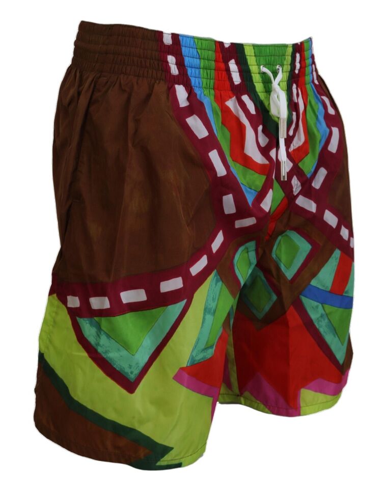 Multicolor Print Swim Shorts Boxer Style - SEHABRANDS