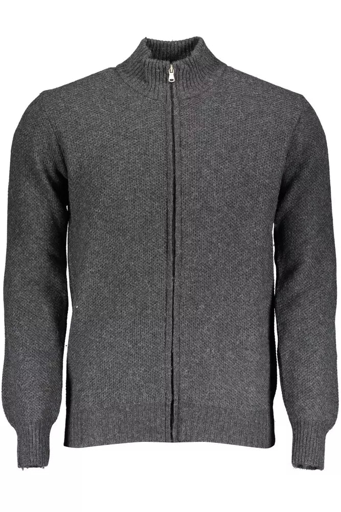 Gray Wool Men Cardigan - SEHABRANDS