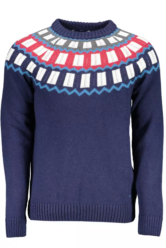 Blue Wool Men Sweater - SEHABRANDS