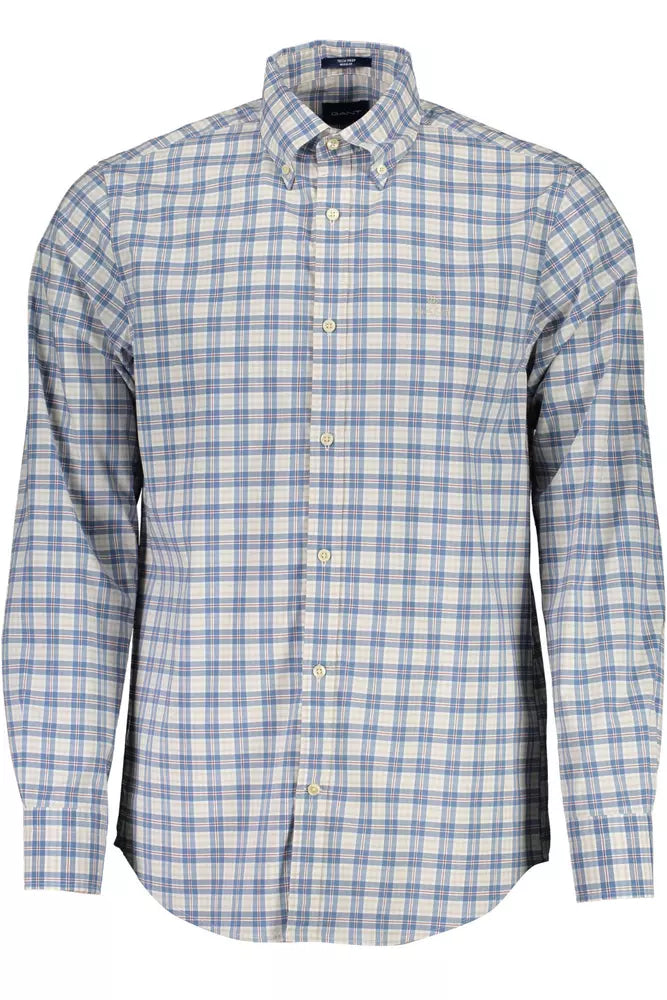 Blue Cotton Men Shirt - SEHABRANDS