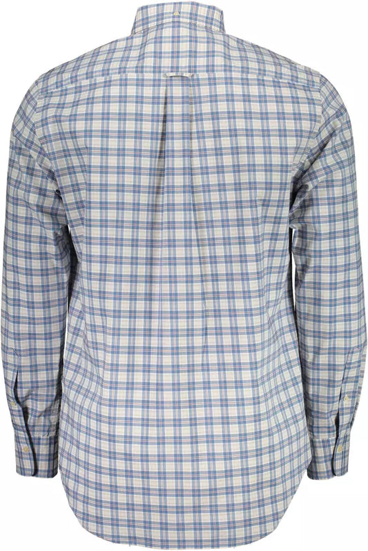 Blue Cotton Men Shirt - SEHABRANDS