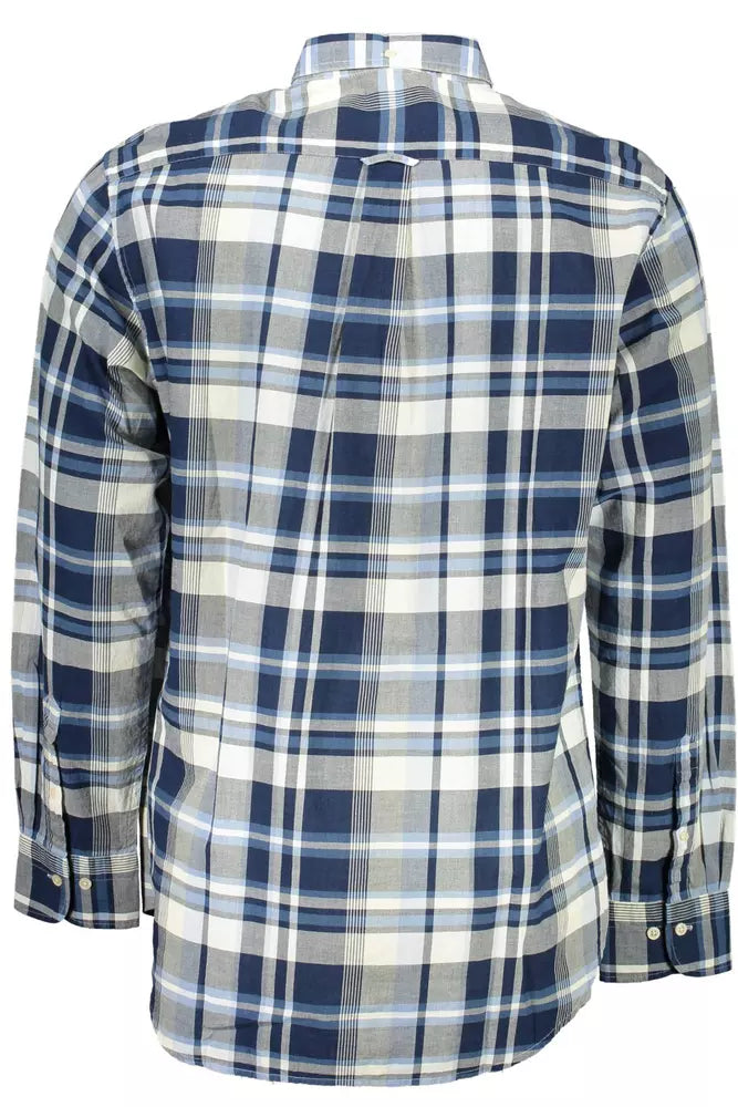 Blue Cotton Men Shirt - SEHABRANDS