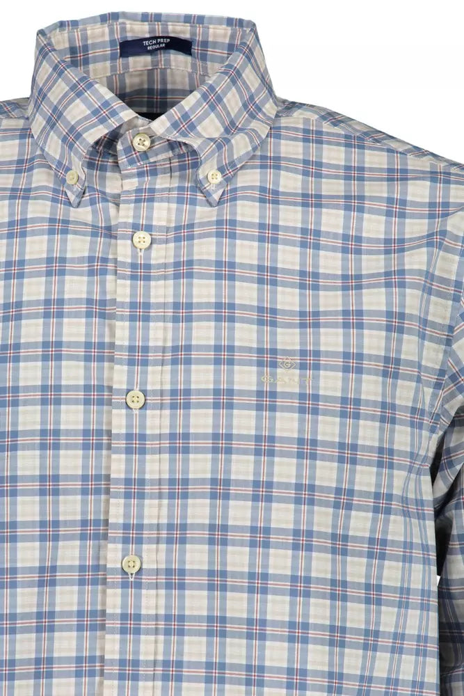 Blue Cotton Men Shirt - SEHABRANDS