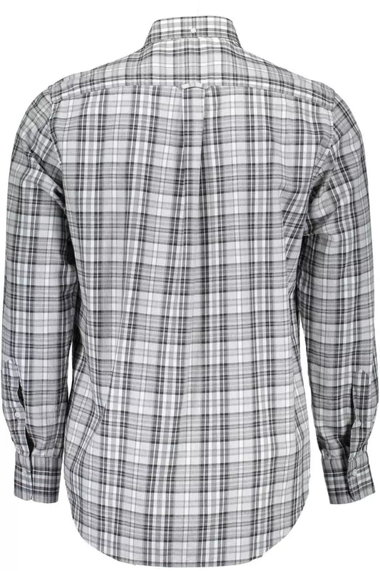 Gray Cotton Men Shirt - SEHABRANDS