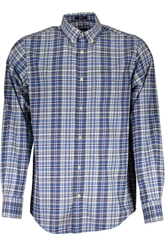 Blue Cotton Men Shirt - SEHABRANDS