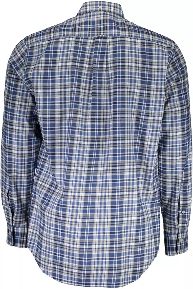 Blue Cotton Men Shirt - SEHABRANDS