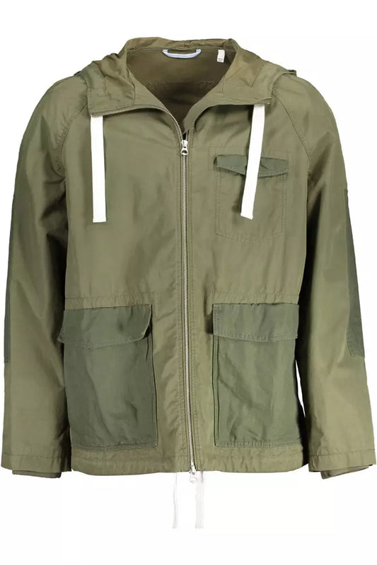 Green Cotton Men Jacket - SEHABRANDS