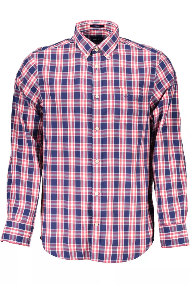 Blue Cotton Men Shirt - SEHABRANDS