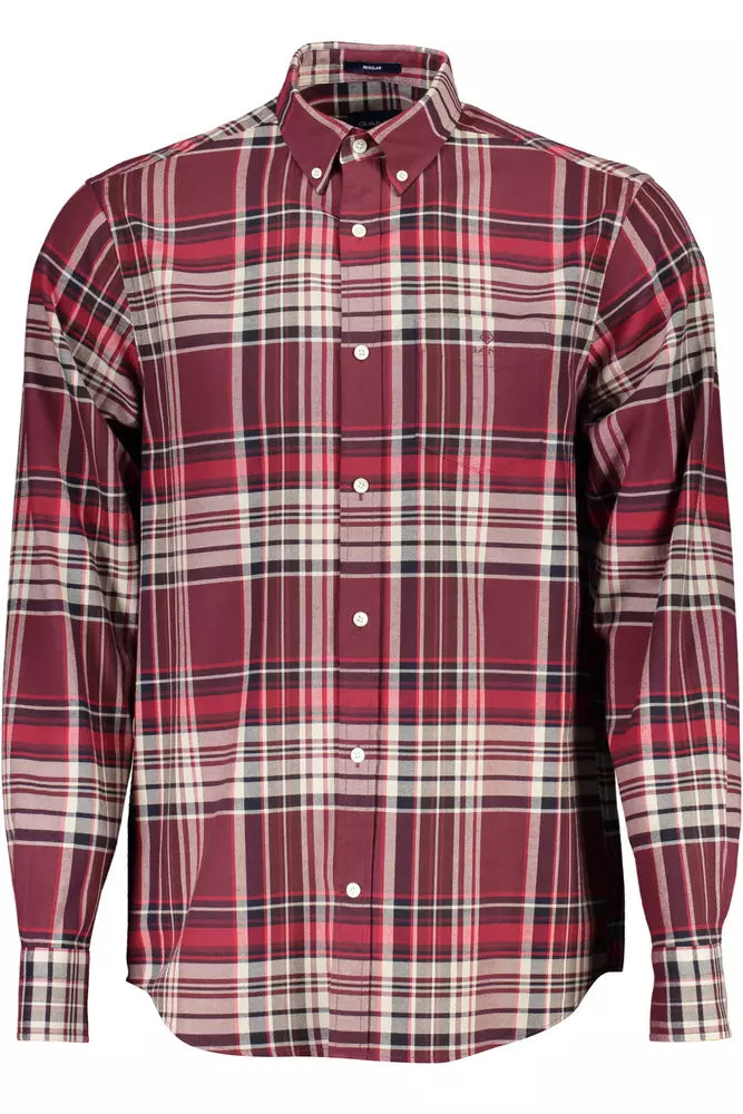 Red Cotton Men Shirt - SEHABRANDS