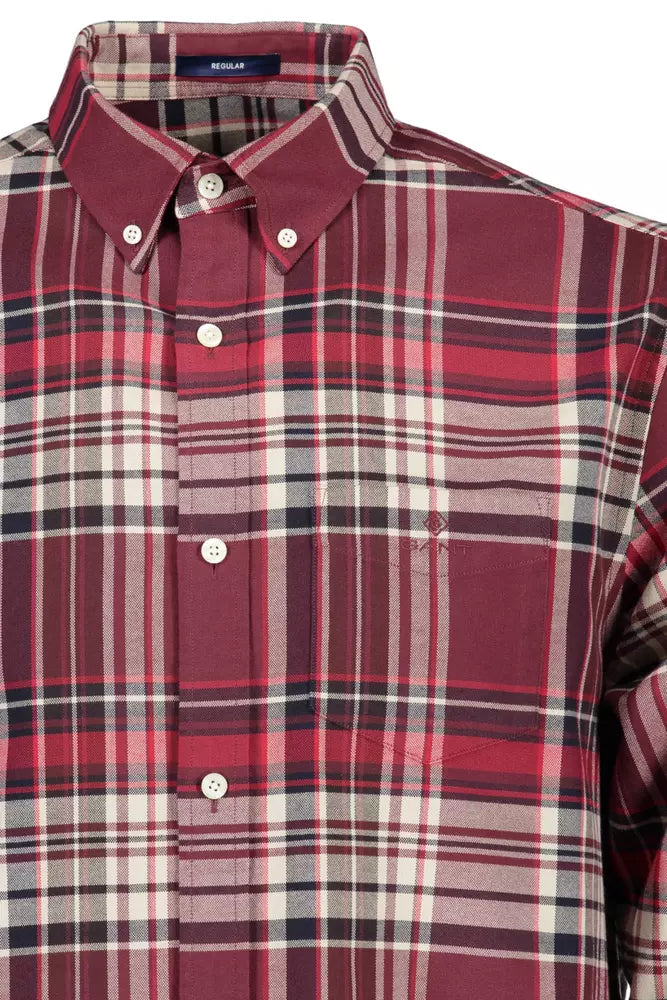 Red Cotton Men Shirt - SEHABRANDS