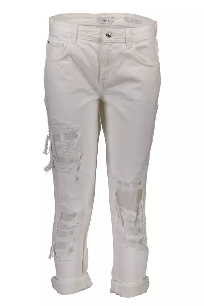 White Cotton Women Jeans - SEHABRANDS