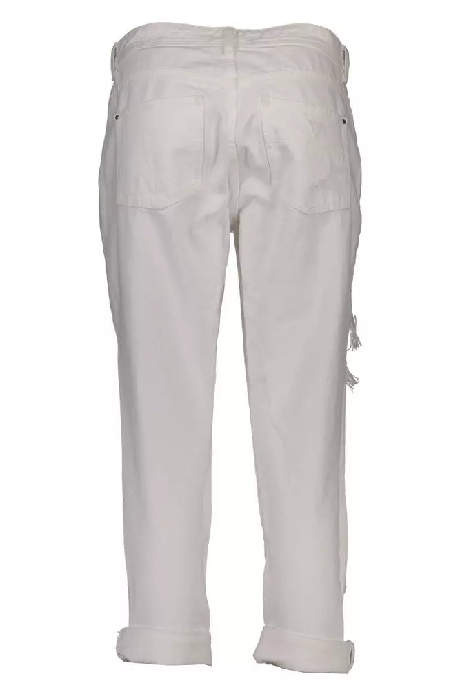 White Cotton Women Jeans - SEHABRANDS