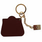 Dolce & Gabbana Elegant Brown Leather Keychain with Gold Detailing